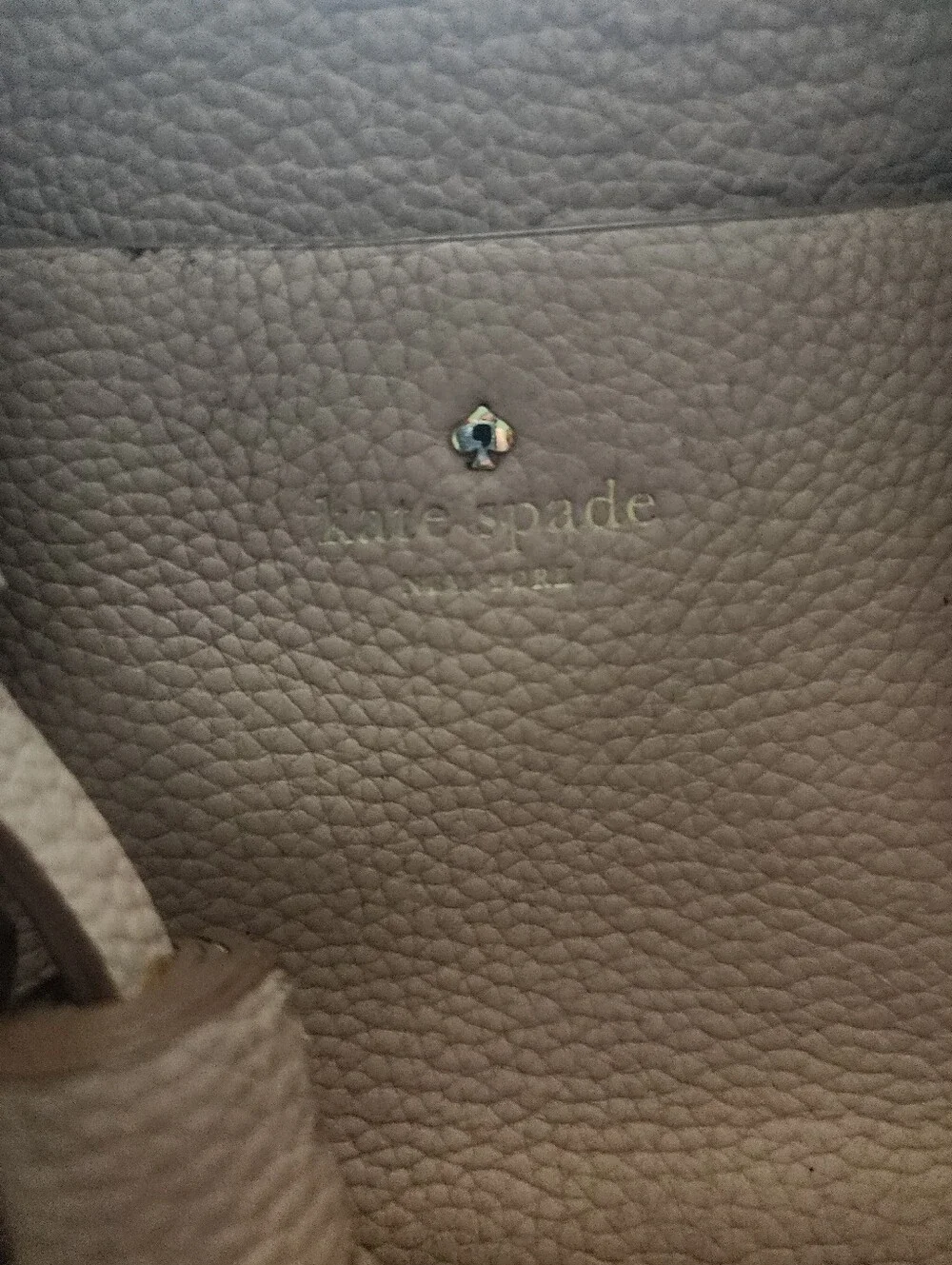 kate spade Pebbled Leather Crossbody Satchel in Taupe